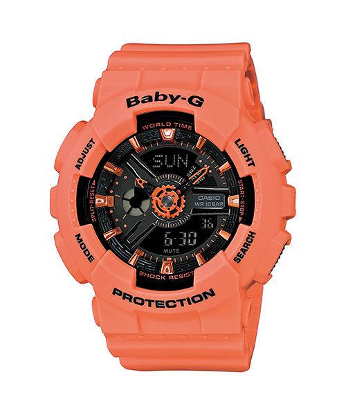 CASIO BABY-G นาฬิกาข้อมือ นาฬิกากันน้ำ นาฬิกาของแท้ ประกันศูนย์ CMG 1 ปี รุ่น BA-111-4A2 นาฬิกาสีส้ม
