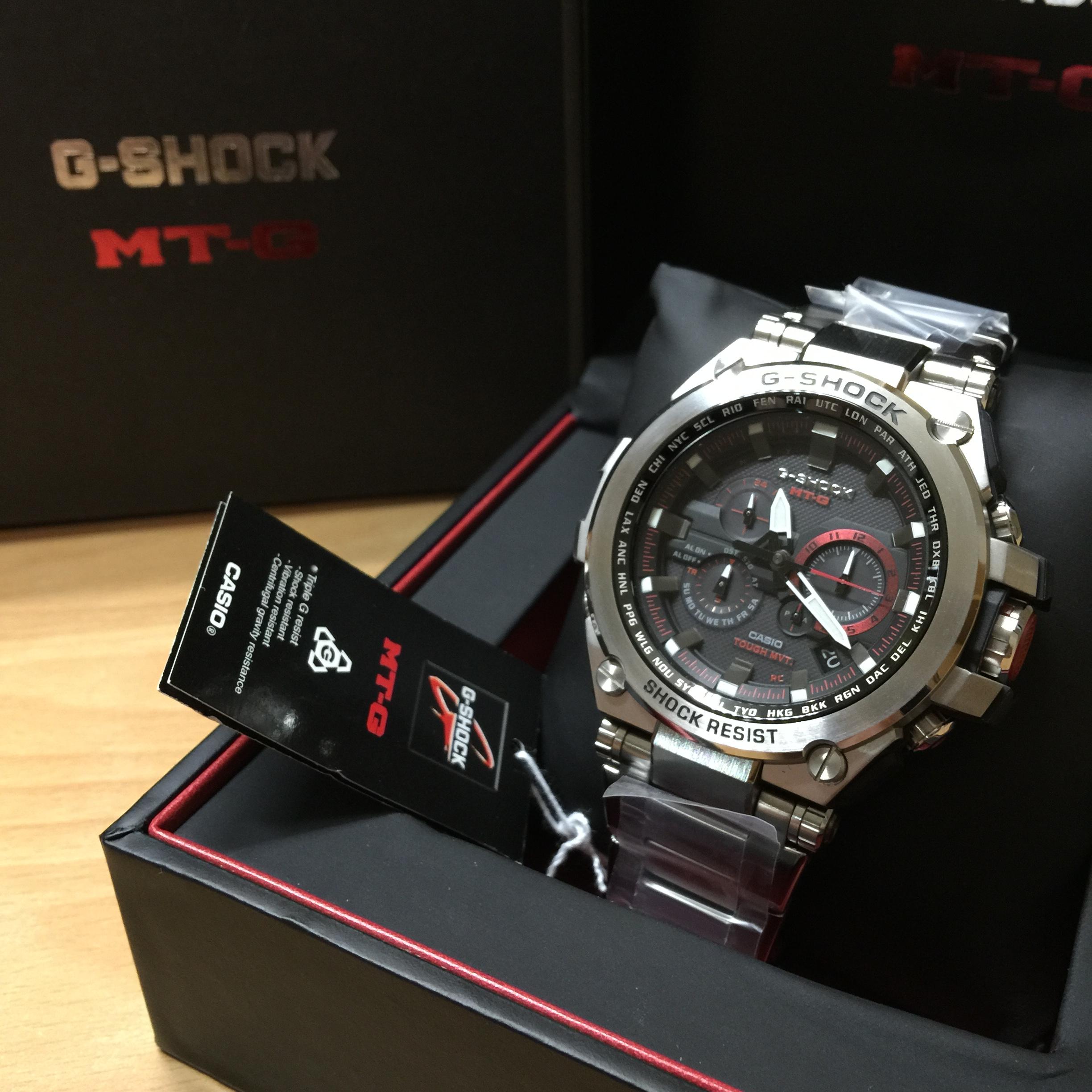 CASIO G-SHOCK นาฬิกาข้อมือ นาฬิกากันน้ำ นาฬิกาของแท้ ประกันศูนย์ CMG 1 ปี รุ่น MTG-S1000D-1A4 นาฬิกาสีเงิน