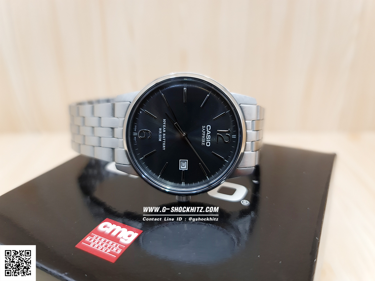 CASIO นาฬิกาคาสิโอ นาฬิกาข้อมือ นาฬิกากันน้ำ นาฬิกาของแท้ ประกันศูนย์ CMG 1 ปี รุ่น MTS-110D-1A นาฬิกาสีเงิน