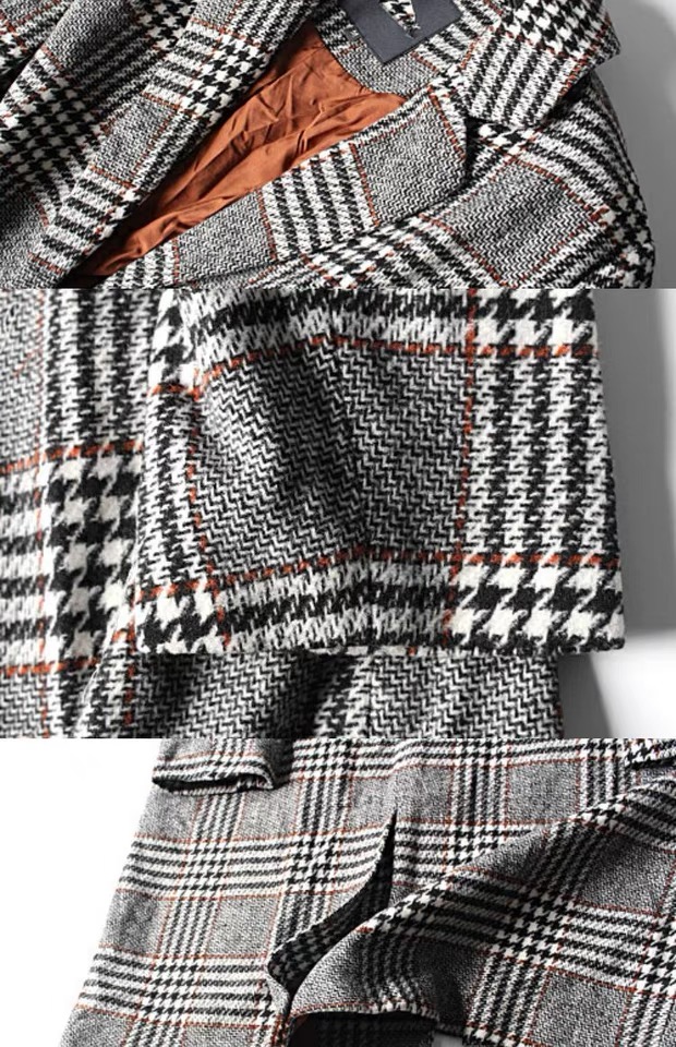 เสื้อโค้ท เสื้อกันหนาว เนื้อผ้าสักหลาดวูล checked coat แบรนด์ reserved สำเนา สำเนา