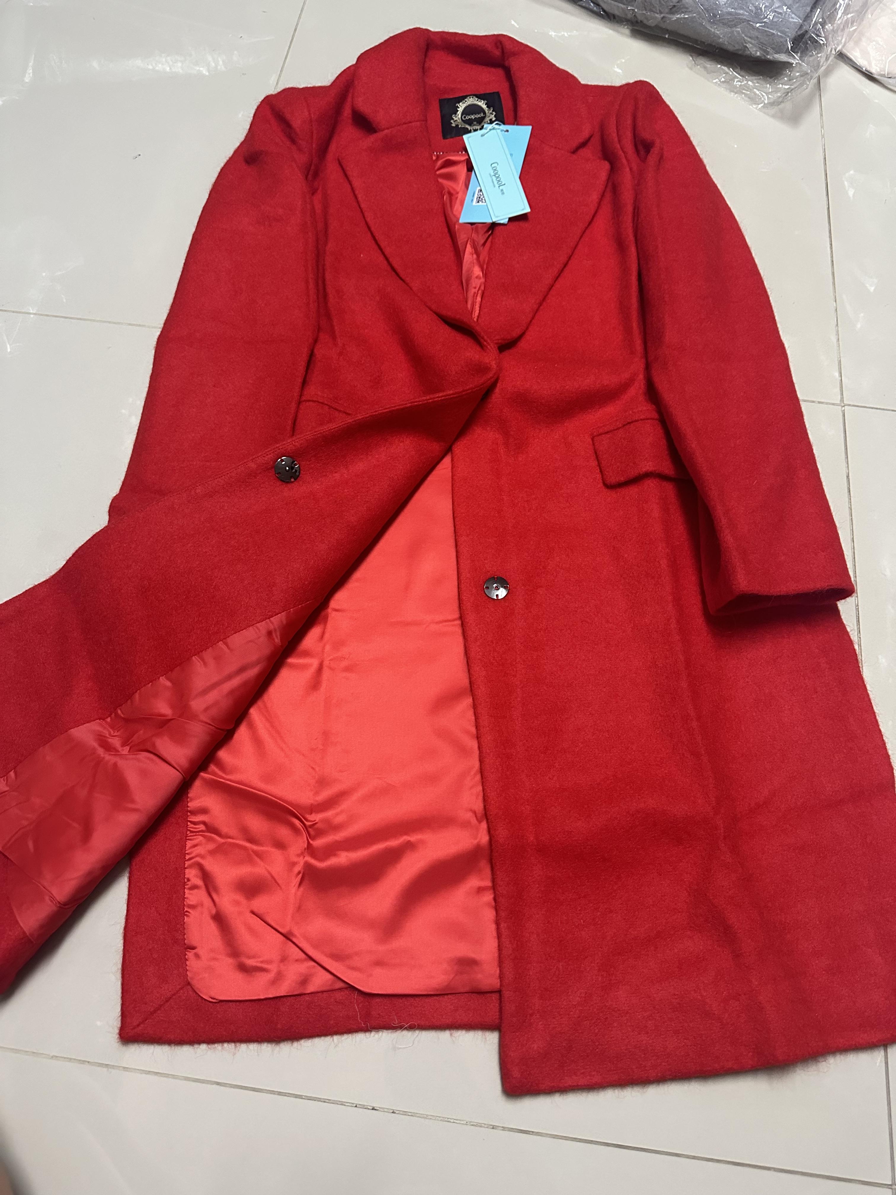 เสื้อโค้ท เสื้อกันหนาว เนื้อผ้าสักหลาดวูล สีเทา แบรนด์ COOPOOL