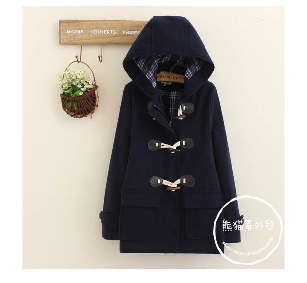 เสื้อคลุมกันหนาวผ้าสักหลาดแต่งฮูท แนวเกาหลี size S/M/L ❄️❄️2สี:แดงไวน์/น้ำตาลกากี แดง
