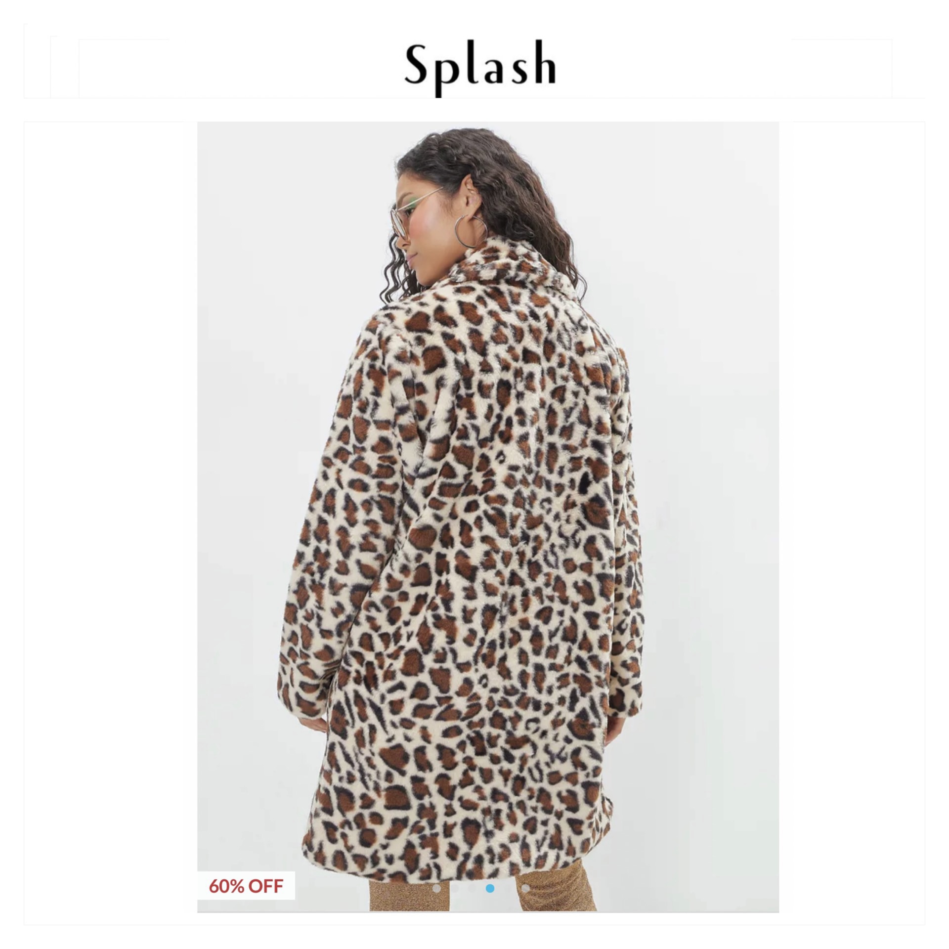 Splash เสื้อโค้ทเฟอร์ ลายเสือ กันหนาว เสื้อขนเฟอร์ ลายเสือ แบรนด์ SPLASH เนื้อขนนุ่มละเอียด นิ่มมากค่ะแบรนด์ สำเนา สำเนา ลายเสือ