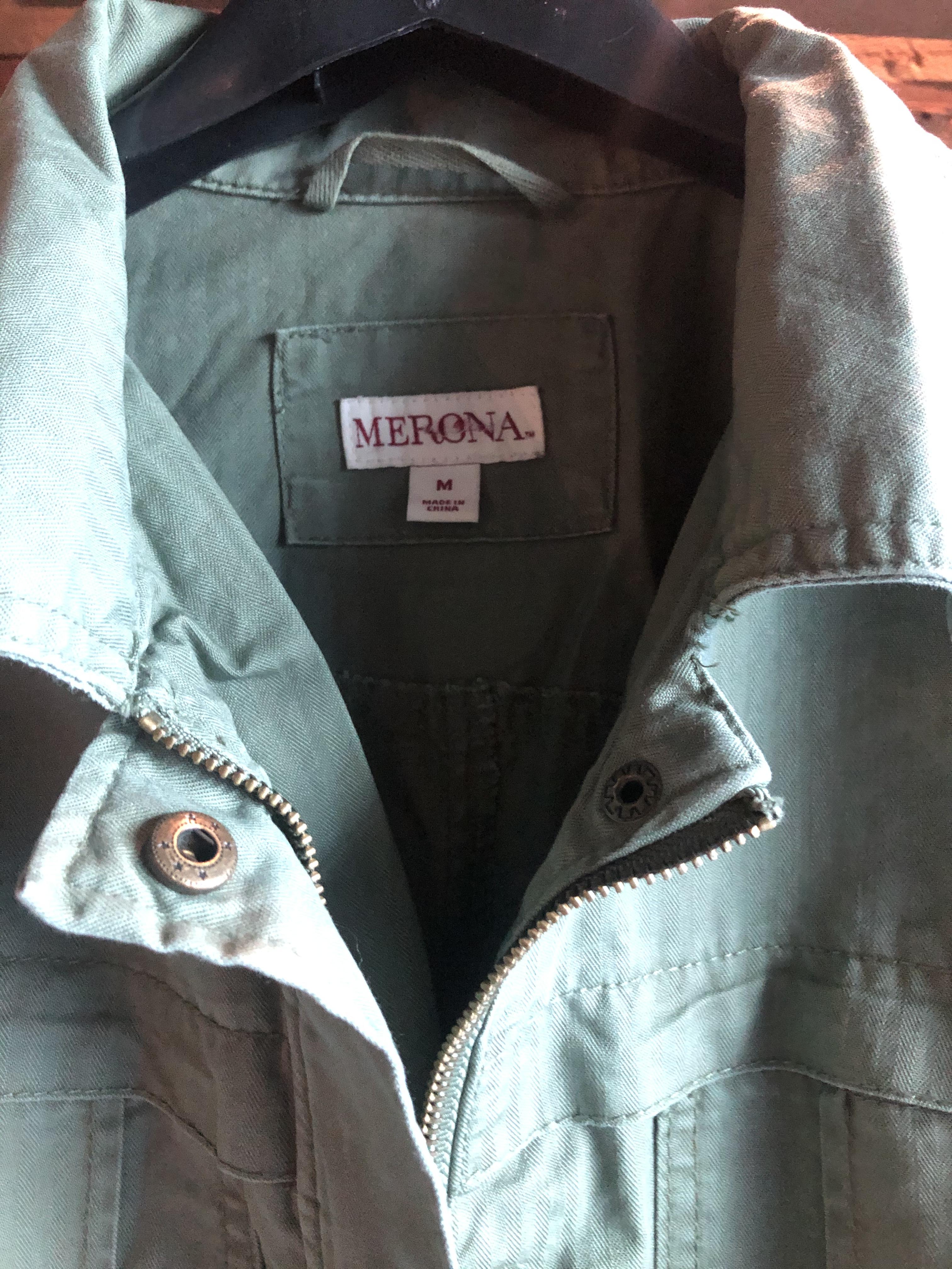 Merona เสื้อเขียวทหาร เสื้อนอกแนวทหาร แบรนด์Merona แพทเทินสวย เท่ห์มาก คะ Size S/M/L/XL สำเนา สำเนา สำเนา เขียว