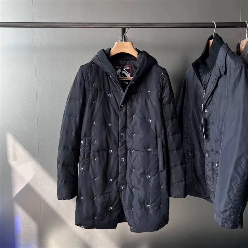 Bindiao homme เสื้อกันหนาว เสื้อฮู้ดเฟอร์กันหนาว บุนวมอุ่น แบรนด์ BINDIAO HOMME Premium Down ( Puffer Jacket ) กรม