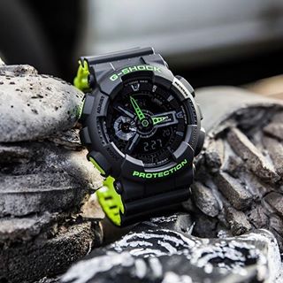 CASIO G-SHOCK นาฬิกาข้อมือ นาฬิกากันน้ำ นาฬิกาของแท้ ประกันศูนย์ CMG 1 ปี รุ่น GA-110LN-8 นาฬิกาสีดำ