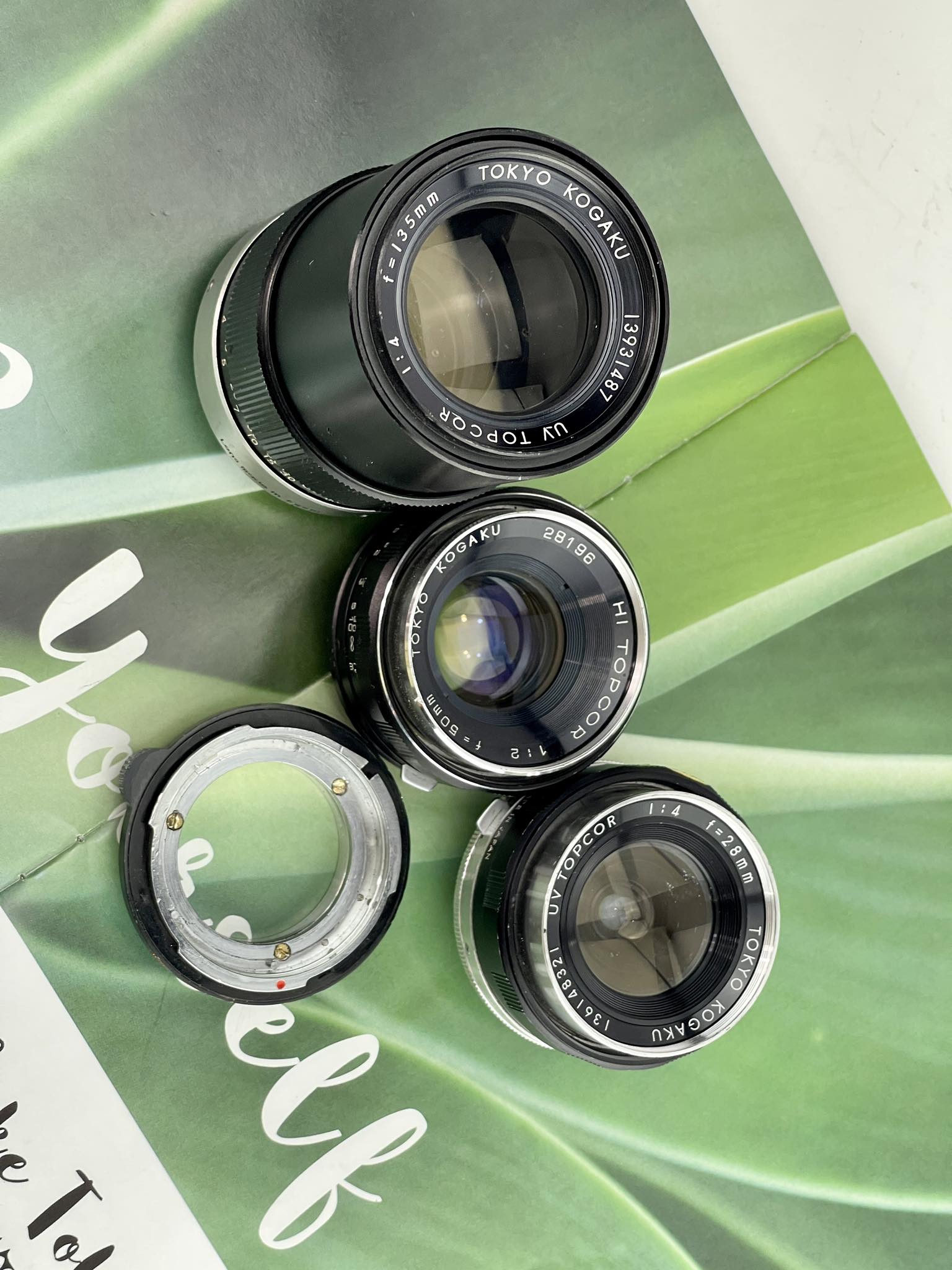 UV TOPCOR 28MM.F4/ HI TOPCOR 50MM.F2 /UV TOPCOR 135MM.F4/ ADAPTER UV TOPCOR TO M42 MOUNT