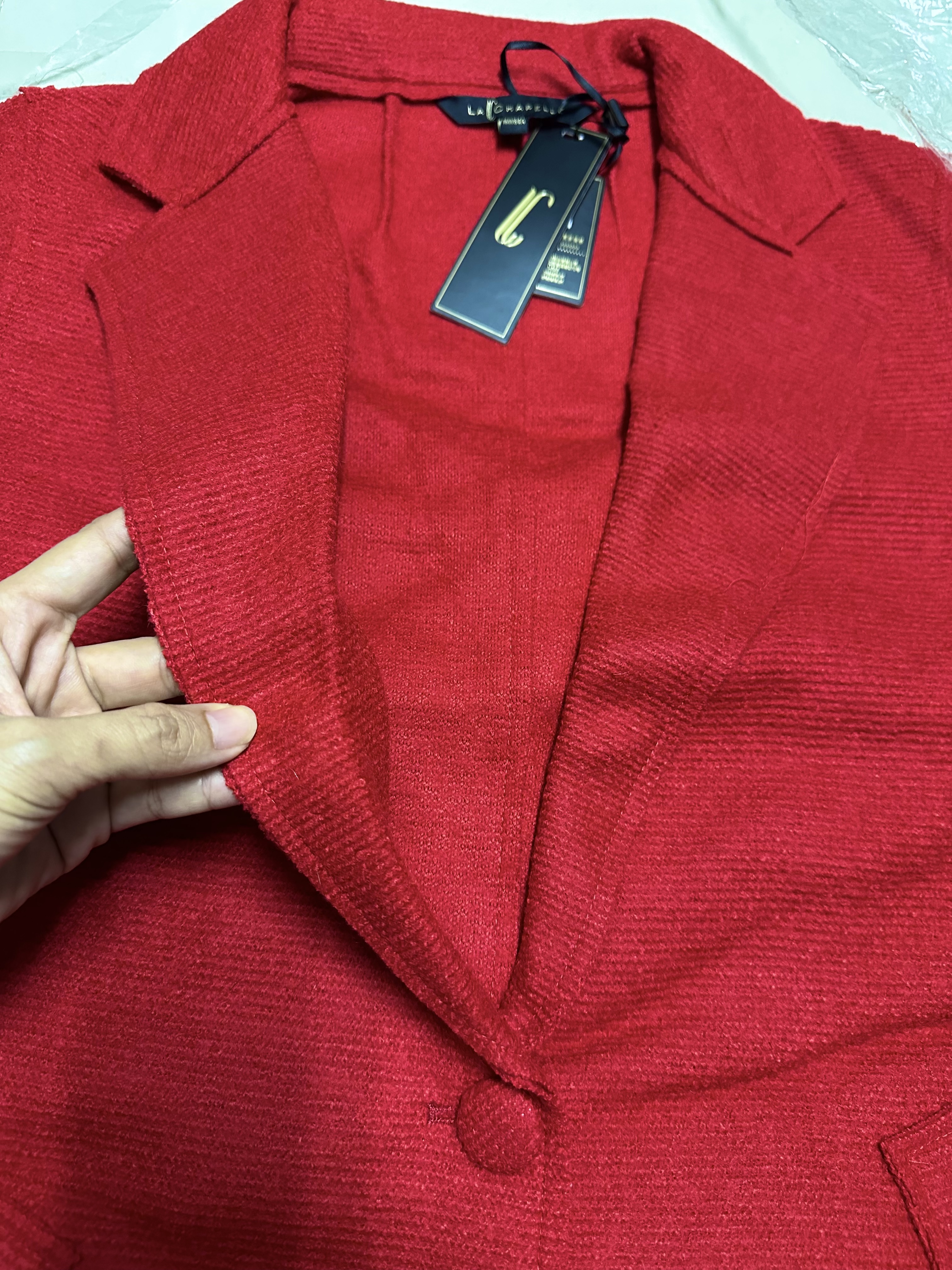 เสื้อโค้ท peacoat เสื้อโค้ทเฟอร์ โค้ทสีแแดง แบรนด์ La chapelle