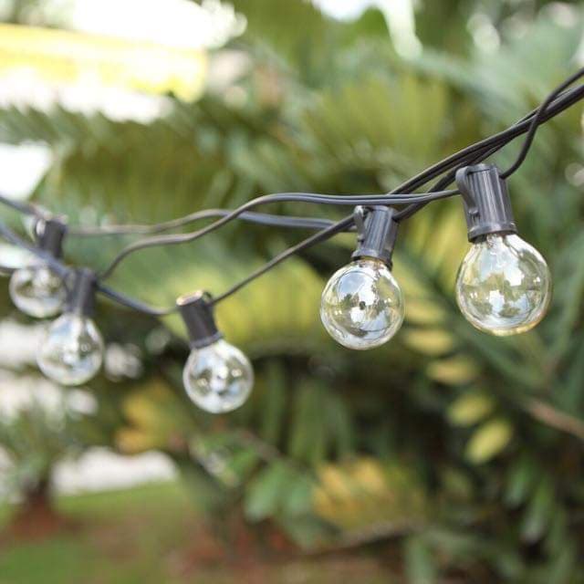 ชุดไฟปิงปองพร้อมขั้วหลอด E12 ยาว 8 ม. 25 หลอด (สายสีดำ)