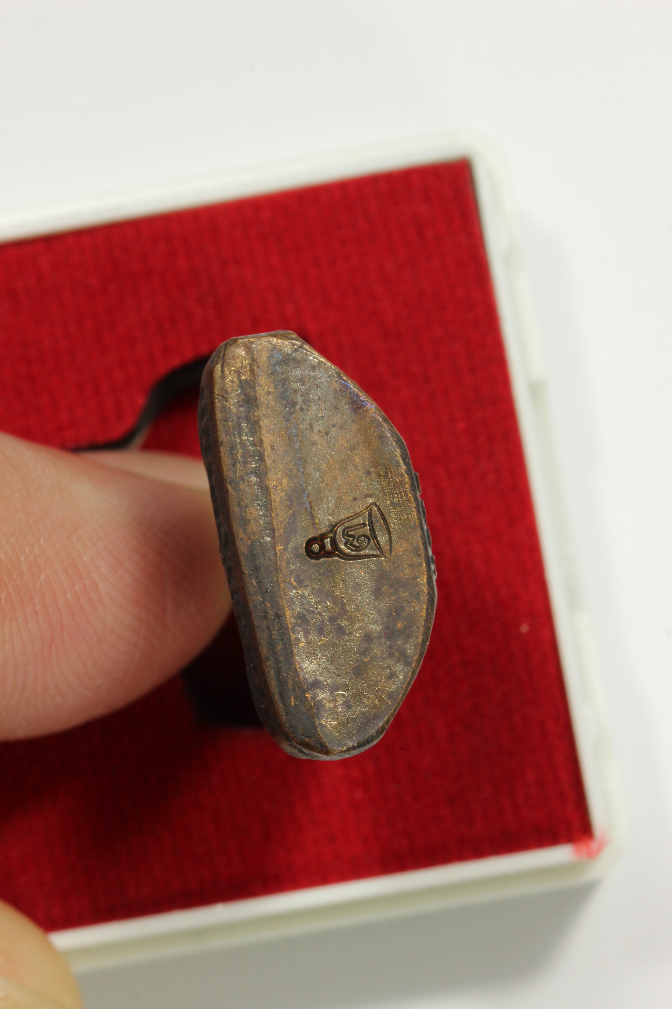 ก้นระฆังหลวงพ่อพรหมวัดช่องแคต้มยา 100 ปีทองแดงรมดำ