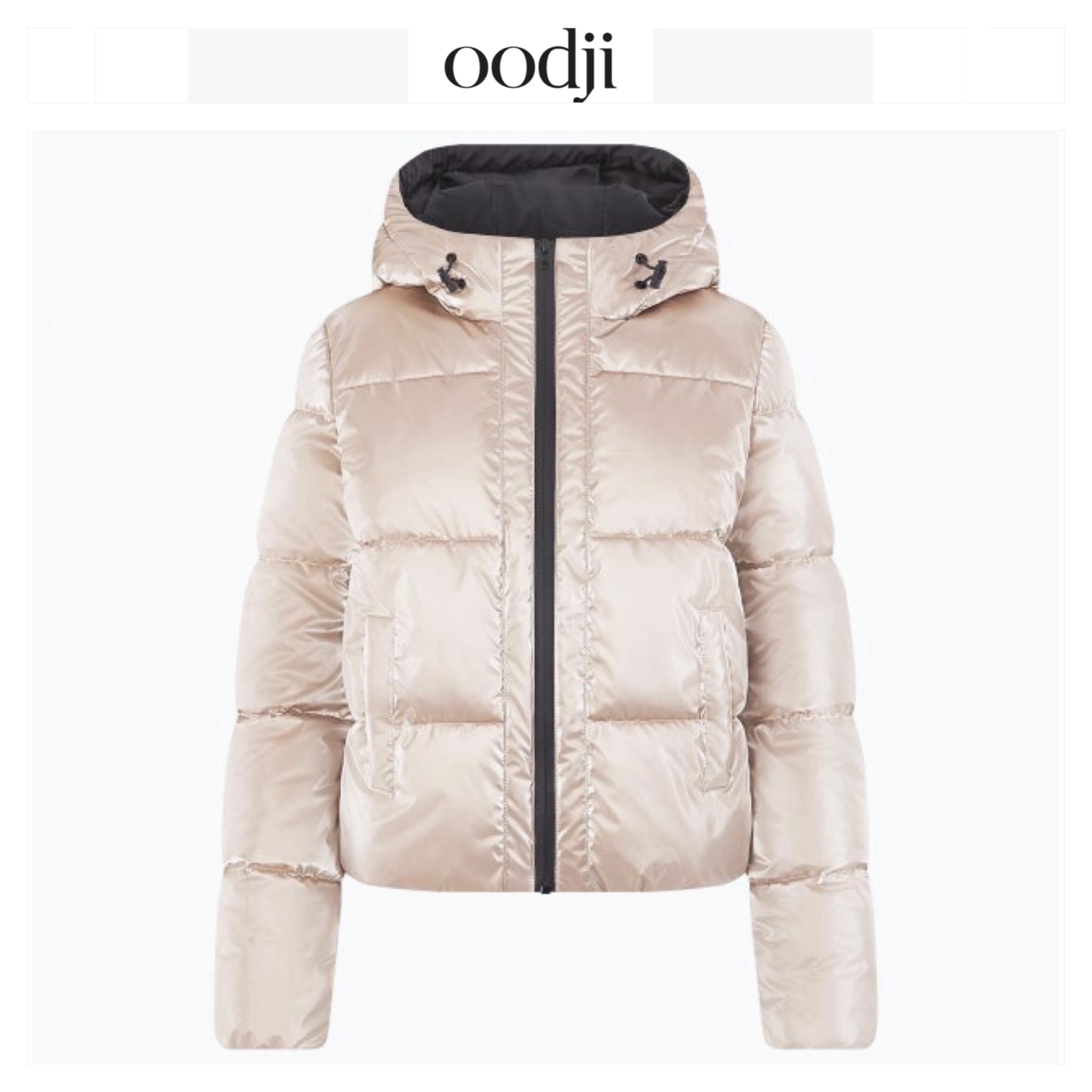 Oodji เสื้อกันหนาว เสื้อฮู้ด บุนวมอุ่น สีแชมเปญ แบรนด์ Oodji Ultra (padded puffer coAt