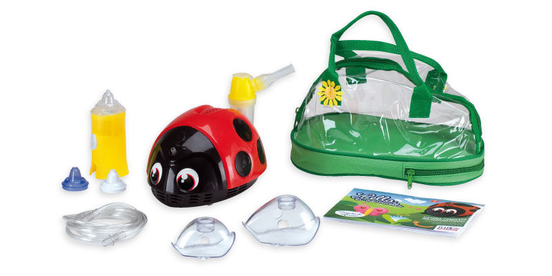 เครื่องพ่นยาหอบหืดตัวเต่าทอง ยี่ห้อ FLAEMNUOVA รุ่น LADY BUG (FLA-CO03) เหมาะสำหรับเด็ก ผลิตภัณฑ์ประเทศอิตาลี