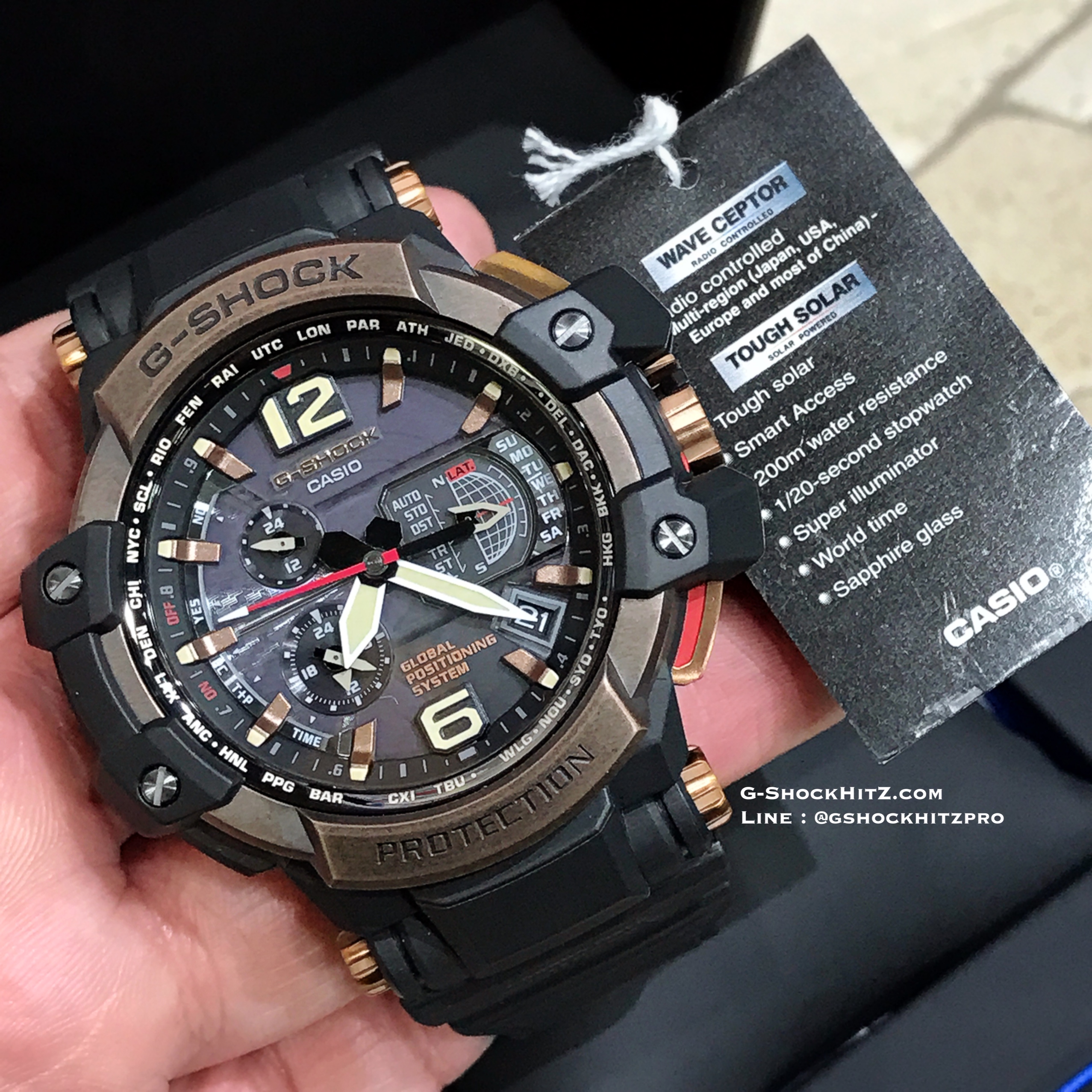 CASIO G-SHOCK นาฬิกาข้อมือ นาฬิกากันน้ำ นาฬิกาของแท้ ประกันศูนย์ CMG 1 ปี รุ่น GPW-1000RG-1A นาฬิกาสีดำ