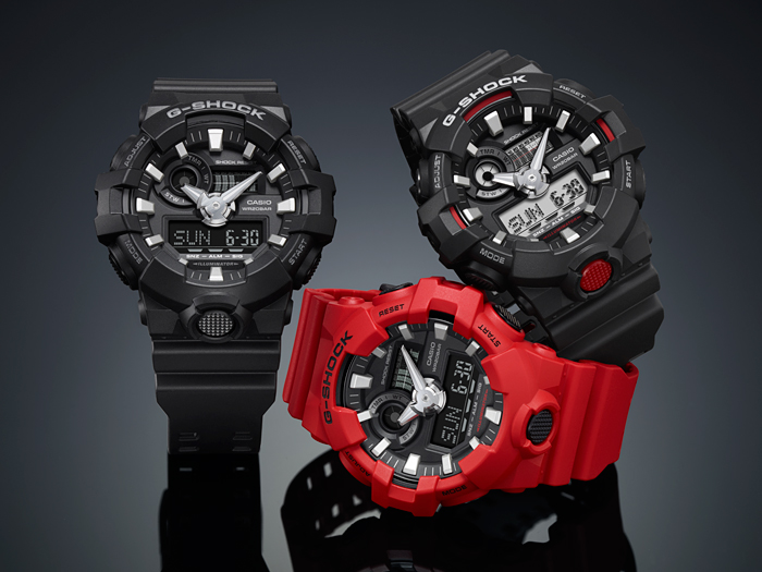 CASIO MID YEAR SALE G-SHOCK นาฬิกาข้อมือ นาฬิกากันน้ำ นาฬิกาของแท้ ประกันศูนย์ CMG 1 ปี รุ่น GA-700-1B นาฬิกาสีดำ