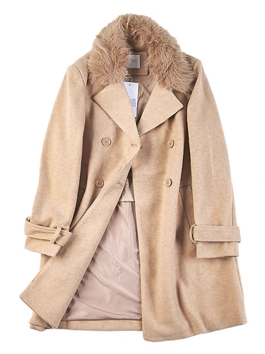 เสื้อโค้ท โค้ทวูลแต่งเฟอร์ เสื้อกันหนาว Trench coat โค้ทยาว ปกเฟอร์ trench coat fur collar ✨GIADA ✨ (ปกเฟอร์ถอดได้ค่ะ) WY1284