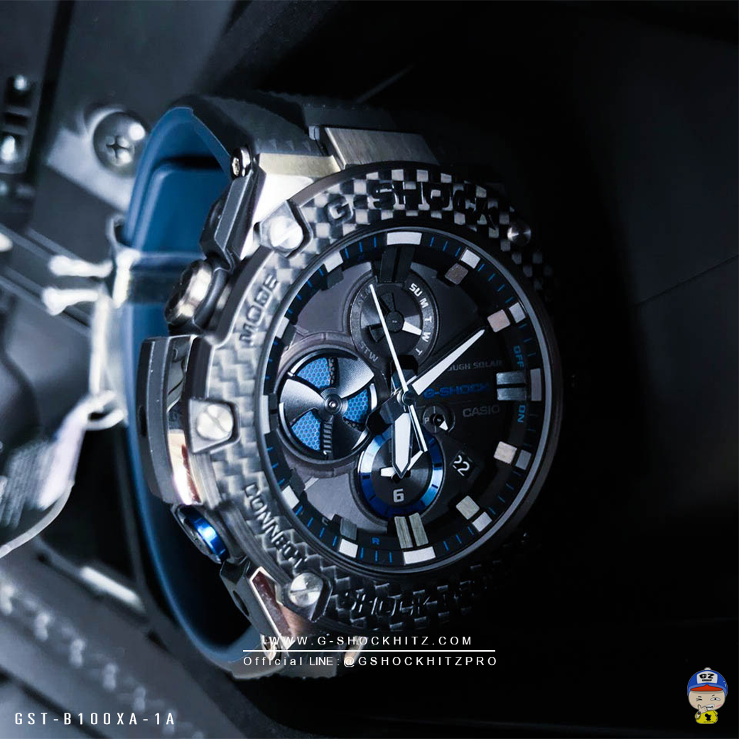 CASIO MID YEAR SALE G-SHOCK พร้อมส่ง นาฬิกาข้อมือ นาฬิกากันน้ำ นาฬิกาของแท้ ประกันศูนย์ CMG 1 ปี รุ่น GST-B100XA-1A นาฬิกาสีดำ