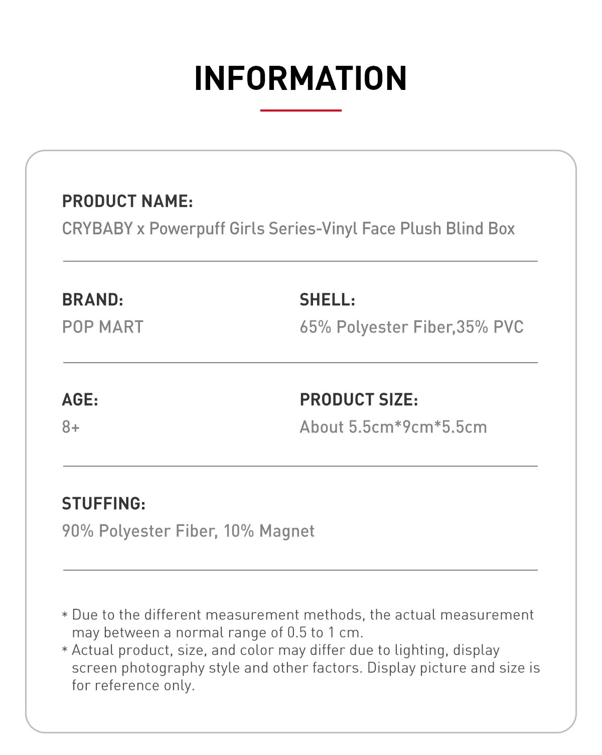 POPMART CRYBABY × Powerpuff Girls Series-Vinyl Face Plush Blind Box พวงกุญแจCRYBABY พวงกุญแจPOWERPUFFGIRLS