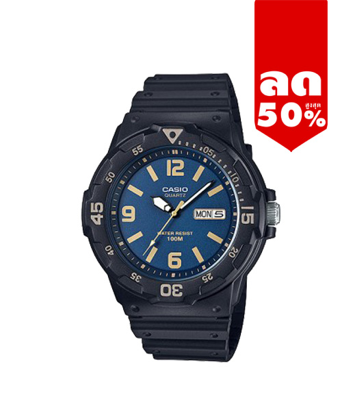 CASIO นาฬิกาคาสิโอ นาฬิกาข้อมือ นาฬิกากันน้ำ นาฬิกาของแท้ ประกันศูนย์ CMG 1 ปี รุ่น MRW-200H-2B3 นาฬิกาสีดำ