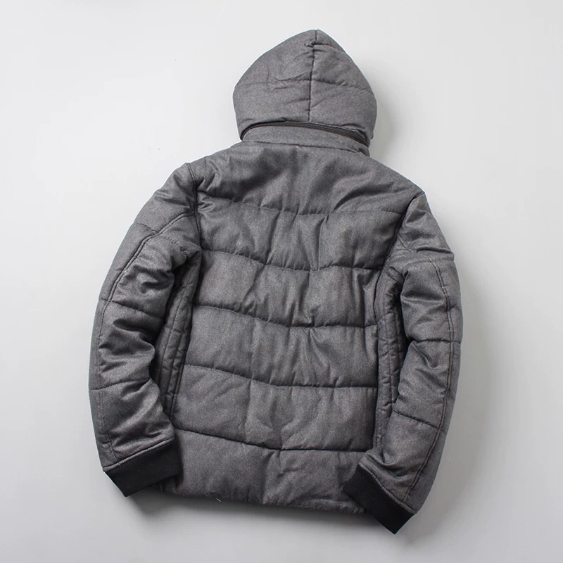 เสื้อกันหนาว ติดฮูท เสื้อบอมเบอร์ บุนวมอุ่น แบรนด์ญี่ปุ่น Lightweight Puffer Jacket สำเนา เทา