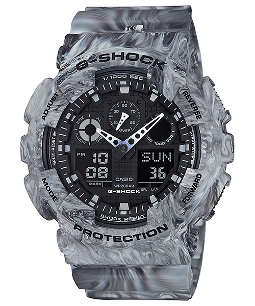 CASIO G-SHOCK นาฬิกาข้อมือ นาฬิกากันน้ำ นาฬิกาของแท้ ประกันศูนย์ CMG 1 ปี รุ่น GA-100MM-8A นาฬิกาสีเทา