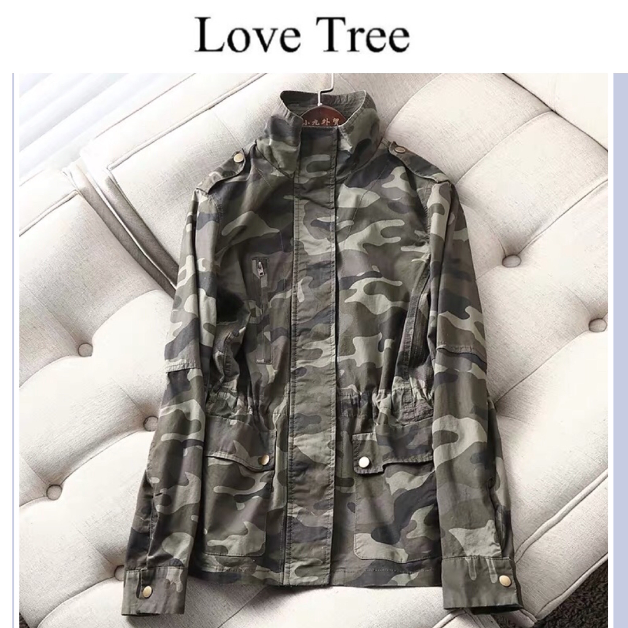 Love Tree เสื้อแจ็คเก็ต เสื้อ ลายพราง เขียวทหาร เสื้อนอก แพทเทินสวย เท่ห์มาก แบรนด์Love tree คะ Size M/L/XL/XXL สำเนา ลายพราง