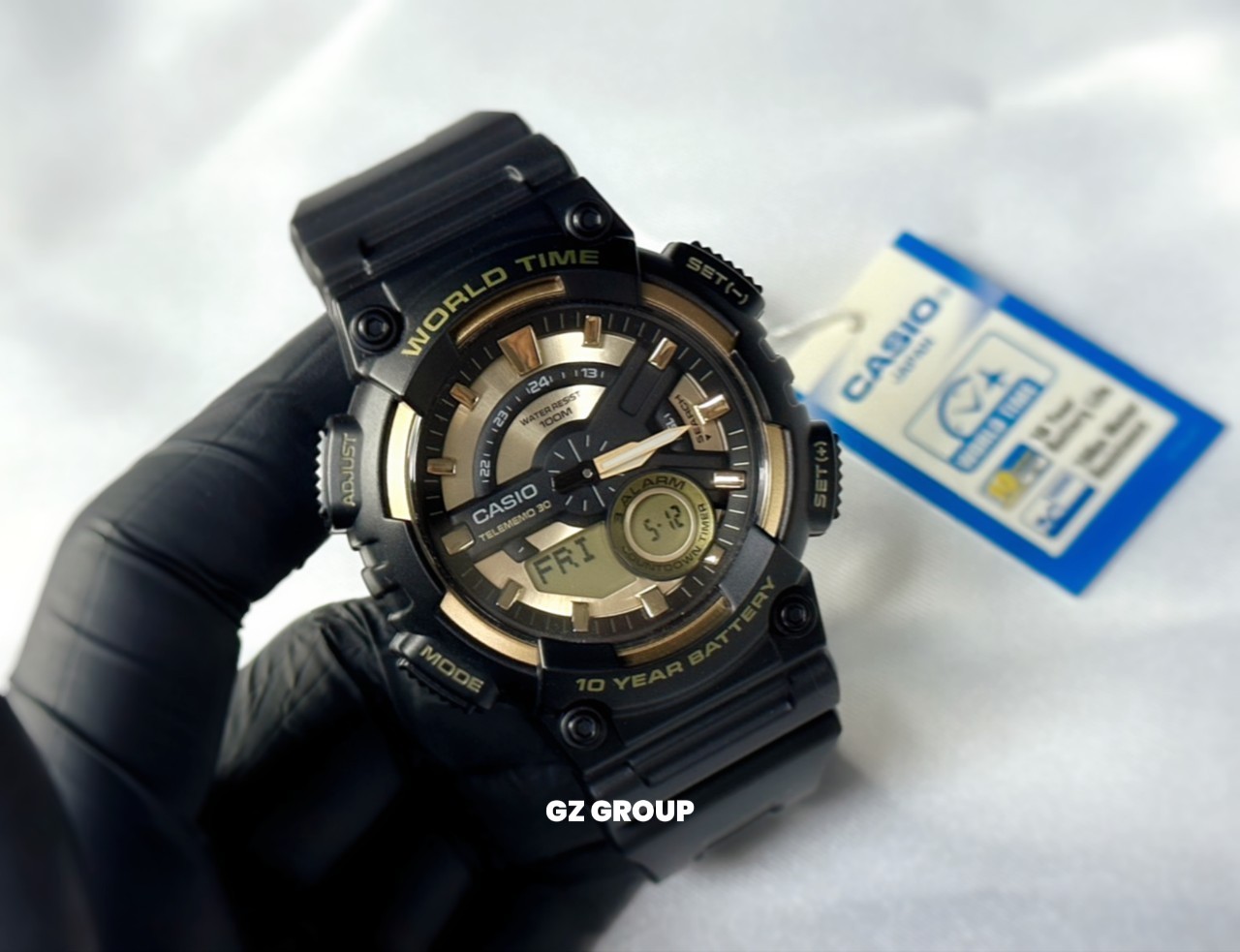 CASIO MID YEAR SALE นาฬิกาคาสิโอ พร้อมส่ง นาฬิกาข้อมือ นาฬิกากันน้ำ นาฬิกาของแท้ BTS ประกันศูนย์ CMG 1 ปี รุ่น AEQ-110BW-9A นาฬิกาสีดำ