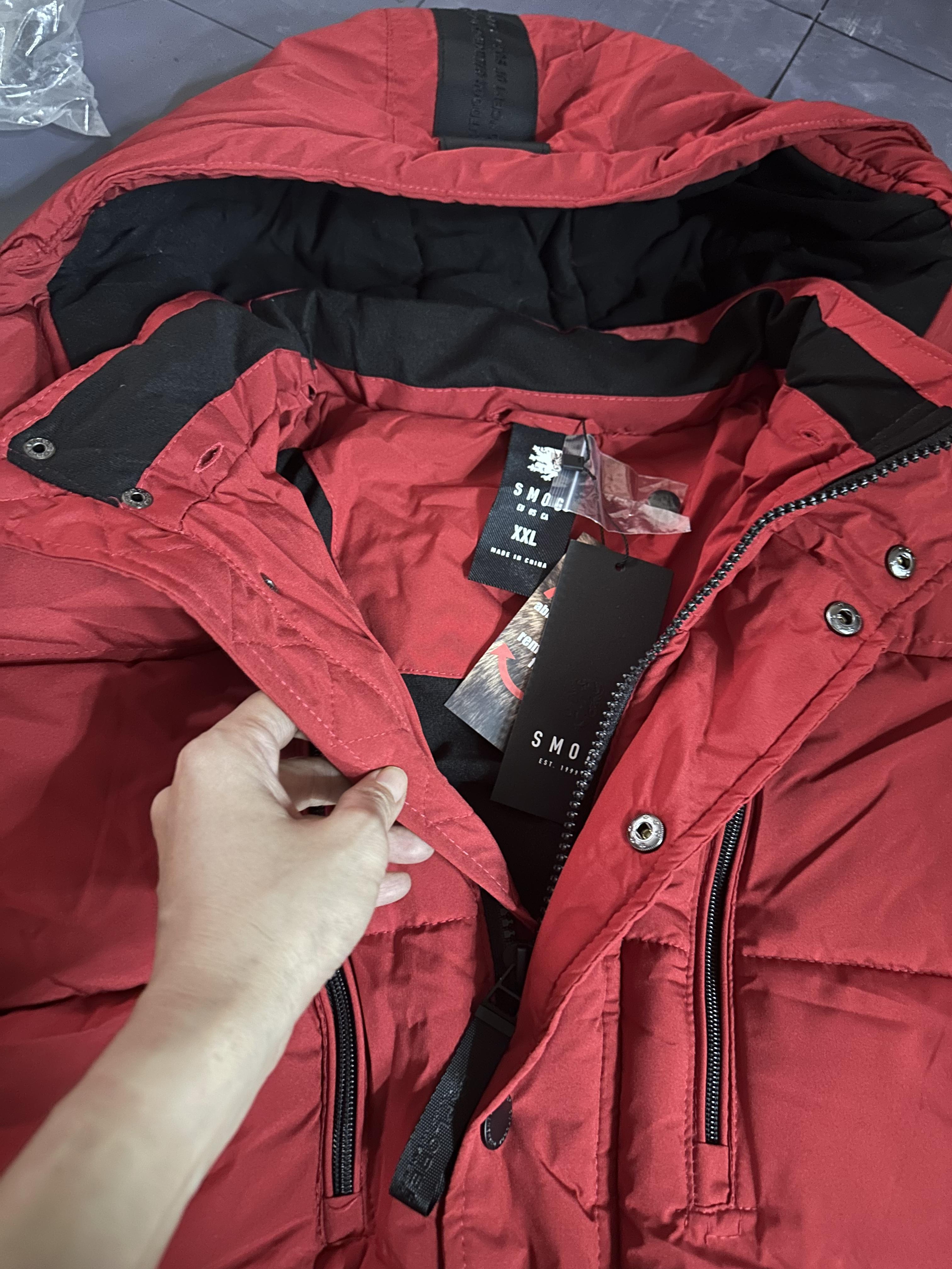 เสื้อกันหนาว เสื้อฮู้ดเฟอร์ บุนวมอุ่น สีขาว แบรนด์ SMOG (padded puffer coat ขาว