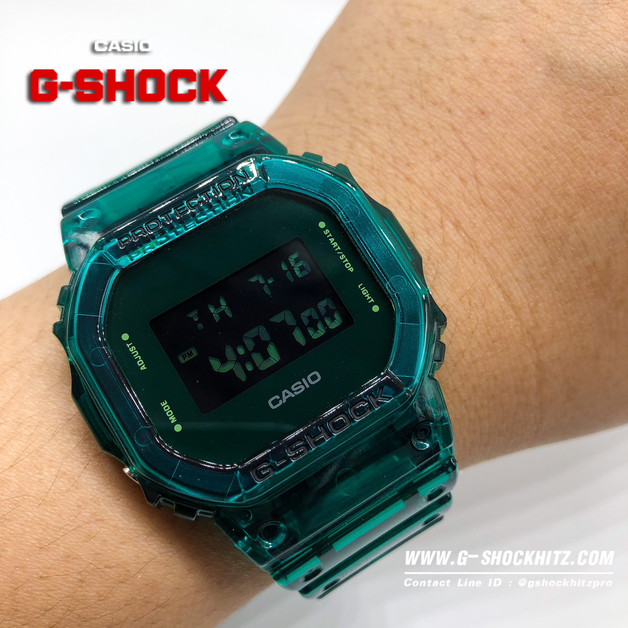 CASIO G-SHOCK นาฬิกาข้อมือ นาฬิกากันน้ำ นาฬิกาของแท้ ประกันศูนย์ CMG 1 ปี รุ่น DW-5600SB-3D นาฬิกาสีเขียว