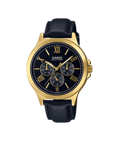 CASIO MID YEAR SALE นาฬิกาคาสิโอ พร้อมส่ง นาฬิกาข้อมือ นาฬิกากันน้ำ นาฬิกาของแท้ BTS ประกันศูนย์ CMG 1 ปี รุ่น MTP-V300GL-1A นาฬิกาสีดำ