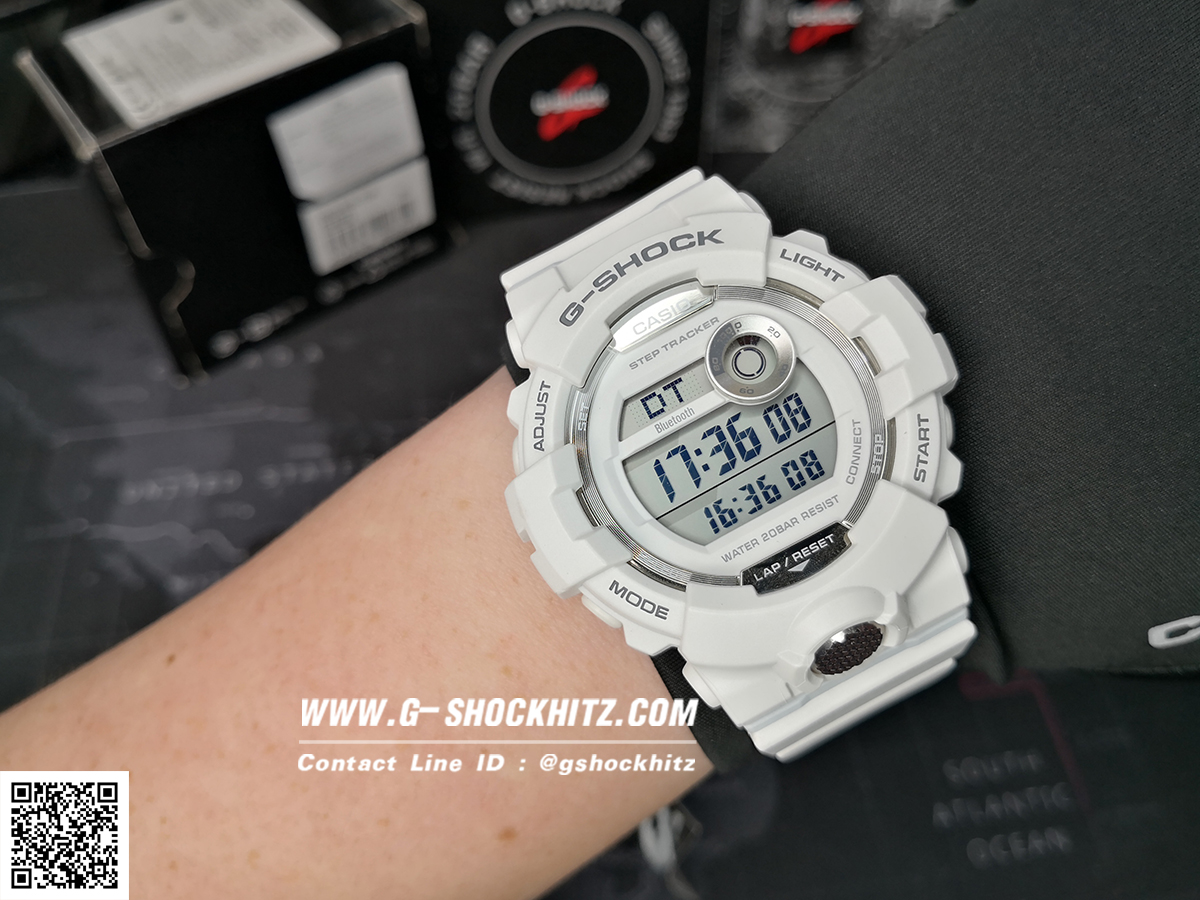 CASIO G-SHOCK นาฬิกาข้อมือ นาฬิกากันน้ำ นาฬิกาของแท้ ประกันศูนย์ CMG 1 ปี รุ่น GBD-800-7 นาฬิกาสีขาว