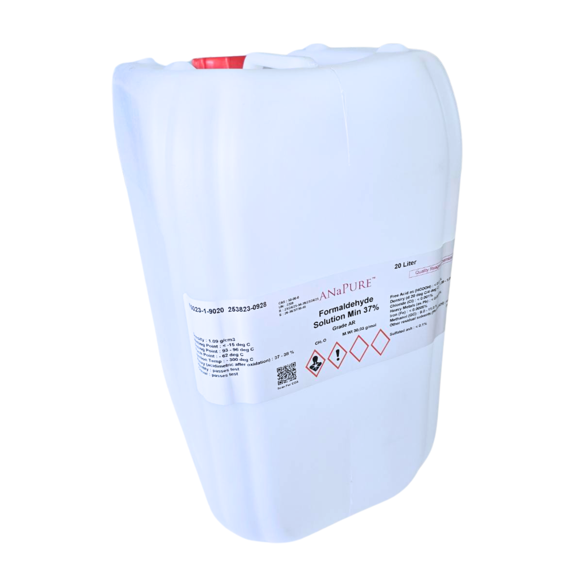 Formaldehyde Solution 37%, AR 20 L. ANaPURE™