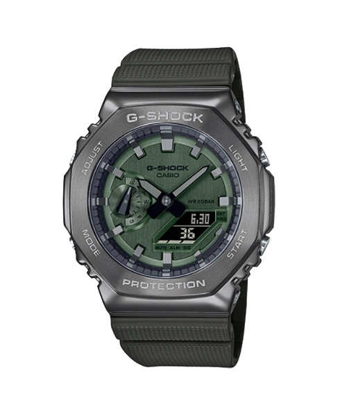 CASIO MID YEAR SALE G-SHOCK นาฬิกาข้อมือ นาฬิกากันน้ำ นาฬิกาของแท้ ประกันศูนย์ CMG 1 ปี รุ่น GM-2100B-3A นาฬิกาสีเขียว
