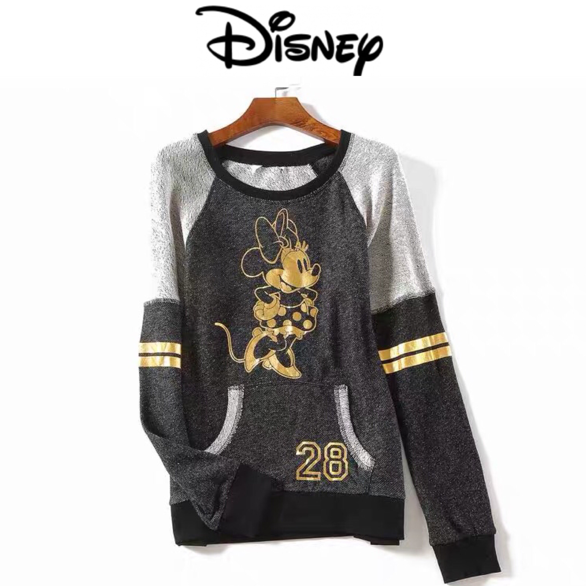 Disney เสื้อวอร์ม เสื้อแขนยาว ลายMinnie mouse งานDISNEY แท้ สวยมากคะ สำเนา ดำ