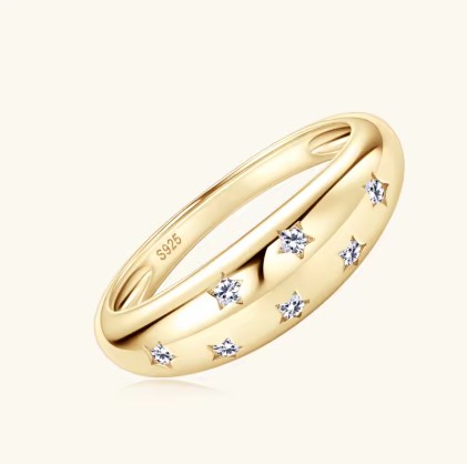 แหวนทอง ฝังเพชร Moissanite รูปดาว แหวนหมั้น แหวนแต่งงาน ความหมาย ดี ๆ ให้แฟน วันครบรอบ 854615