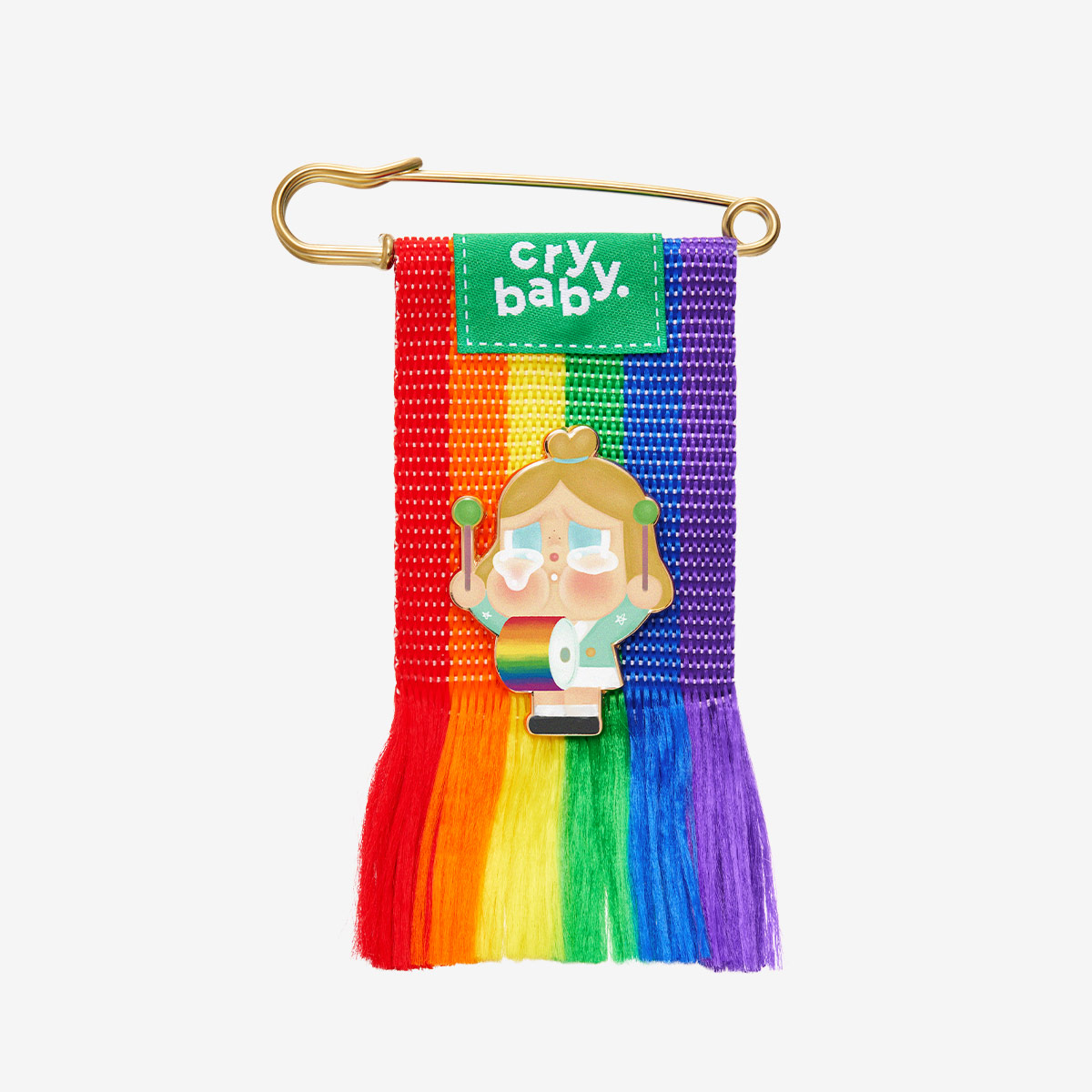 POP MART CRYBABY CHEER UP, BABY! SERIES Alloy Brooch เข็มกลัดCRYBABY CRYBABY CHEER UP สีรุ้ง