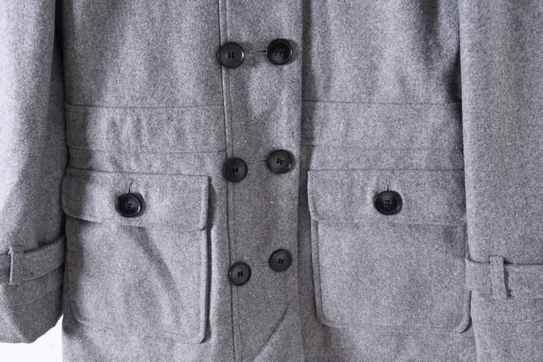 เสื้อโค้ท เสื้อกันหนาว เนื้อผ้าสักหลาดวูล Peacoat สีเทา แต่งกระดุมสองแถว แบรนด์ MAURICES