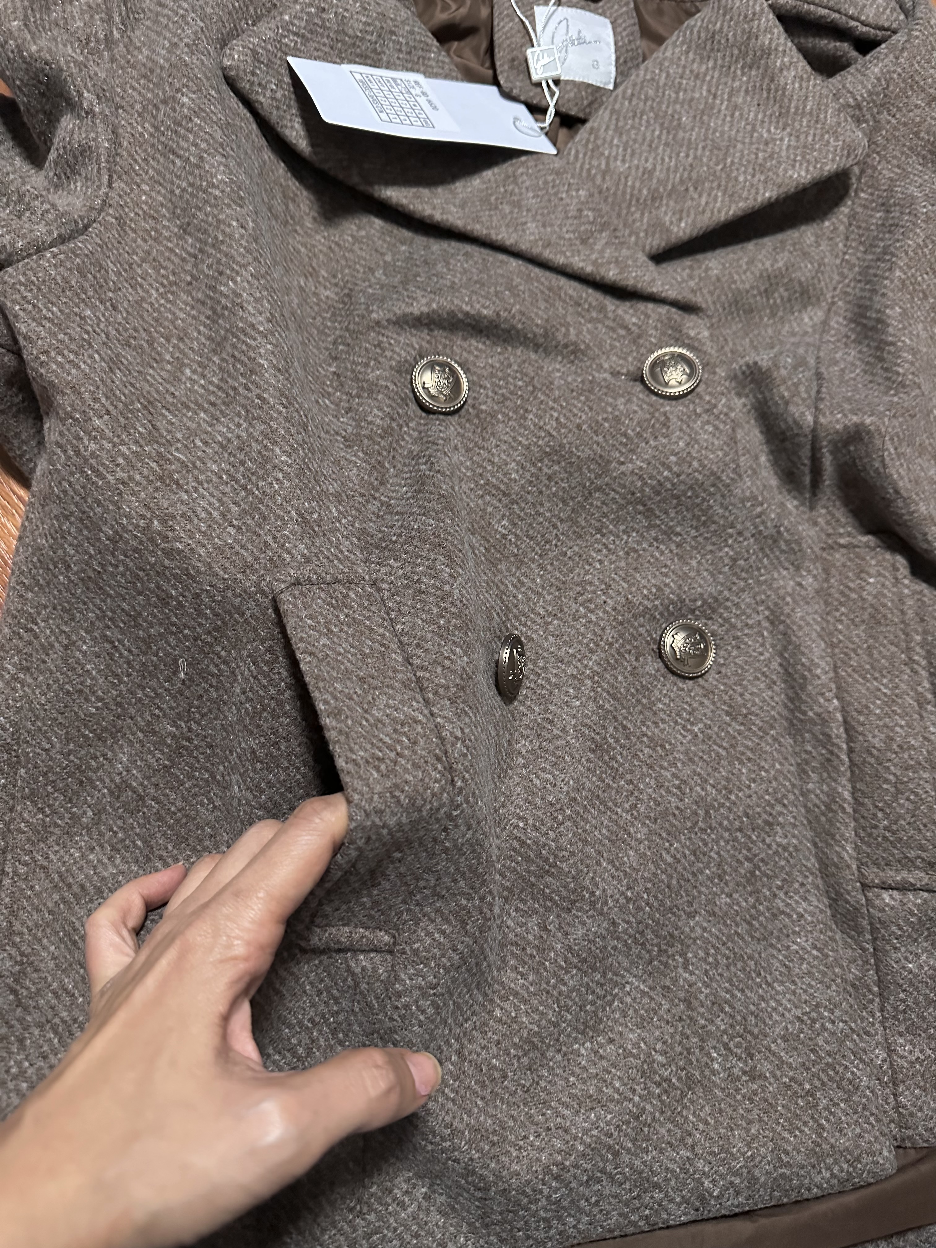 Pea coat เสื้อนอก กันหนาว trench coat collar ✨GIADA ✨ (ปกเฟอร์ถอดได้ค่ะ) WY1302