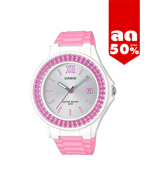 CASIO นาฬิกาคาสิโอ นาฬิกาข้อมือ นาฬิกากันน้ำ นาฬิกาของแท้ ประกันศูนย์ CMG 1 ปี รุ่น LX-500H-4E3 นาฬิกาสีชมพู