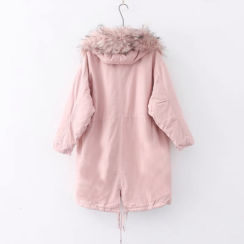 เสื้อโค้ทฮูท BERSHKAกันหนาว Parka สีชมพูอ่อน แต่งขนเฟอร์ ซับขนอุ่นด้านใน (เฟอร์ & ขนอุ่นด้านใน ถอดได้คะ) ดลบได้เลยคะ Size XS/S/M/ L/XL/XXL เขียว