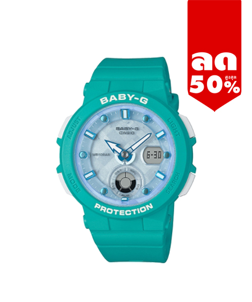 CASIO MID YEAR SALE BABY-G พร้อมส่ง นาฬิกาข้อมือ นาฬิกากันน้ำ นาฬิกาของแท้ ประกันศูนย์ CMG 1 ปี รุ่น BGA-250-2A นาฬิกาสีเขียว