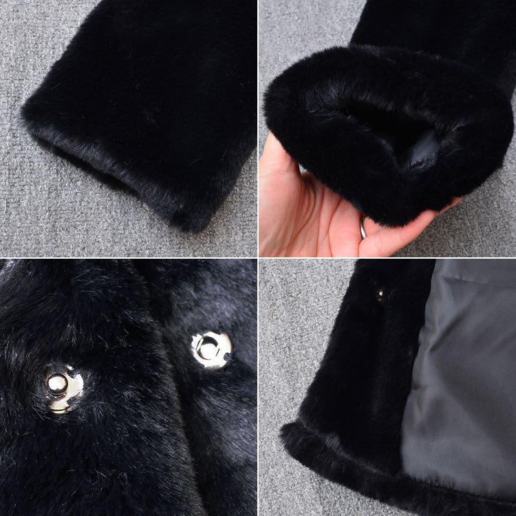 เสื้อเฟอร์กันหนาว หมวกฮู้ด เสื้อขน Fluffy coat แบรนด์ pimkie สำเนา ดำ