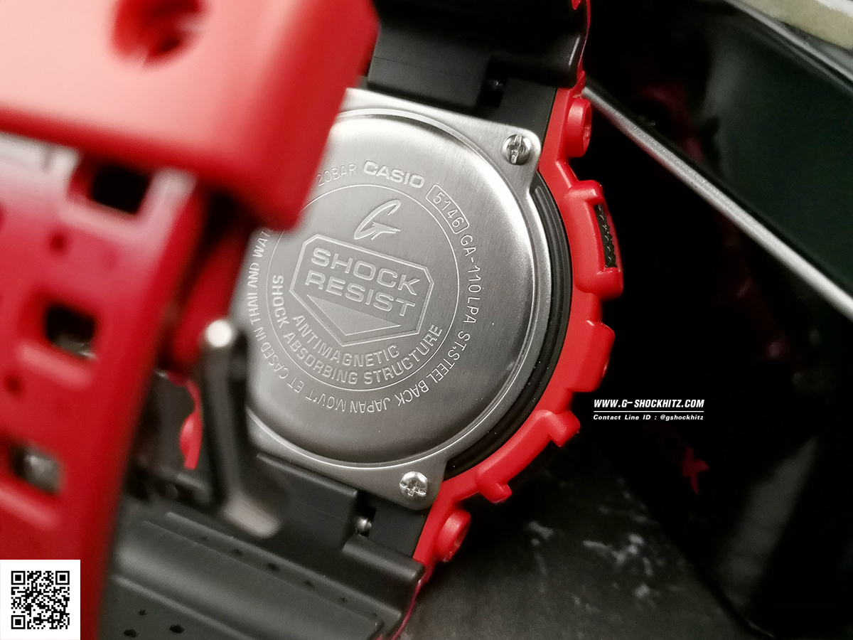 CASIO G-SHOCK นาฬิกาข้อมือ นาฬิกากันน้ำ นาฬิกาของแท้ ประกันศูนย์ CMG 1 ปี รุ่น GA-110LPA-4 นาฬิกาสีแดง