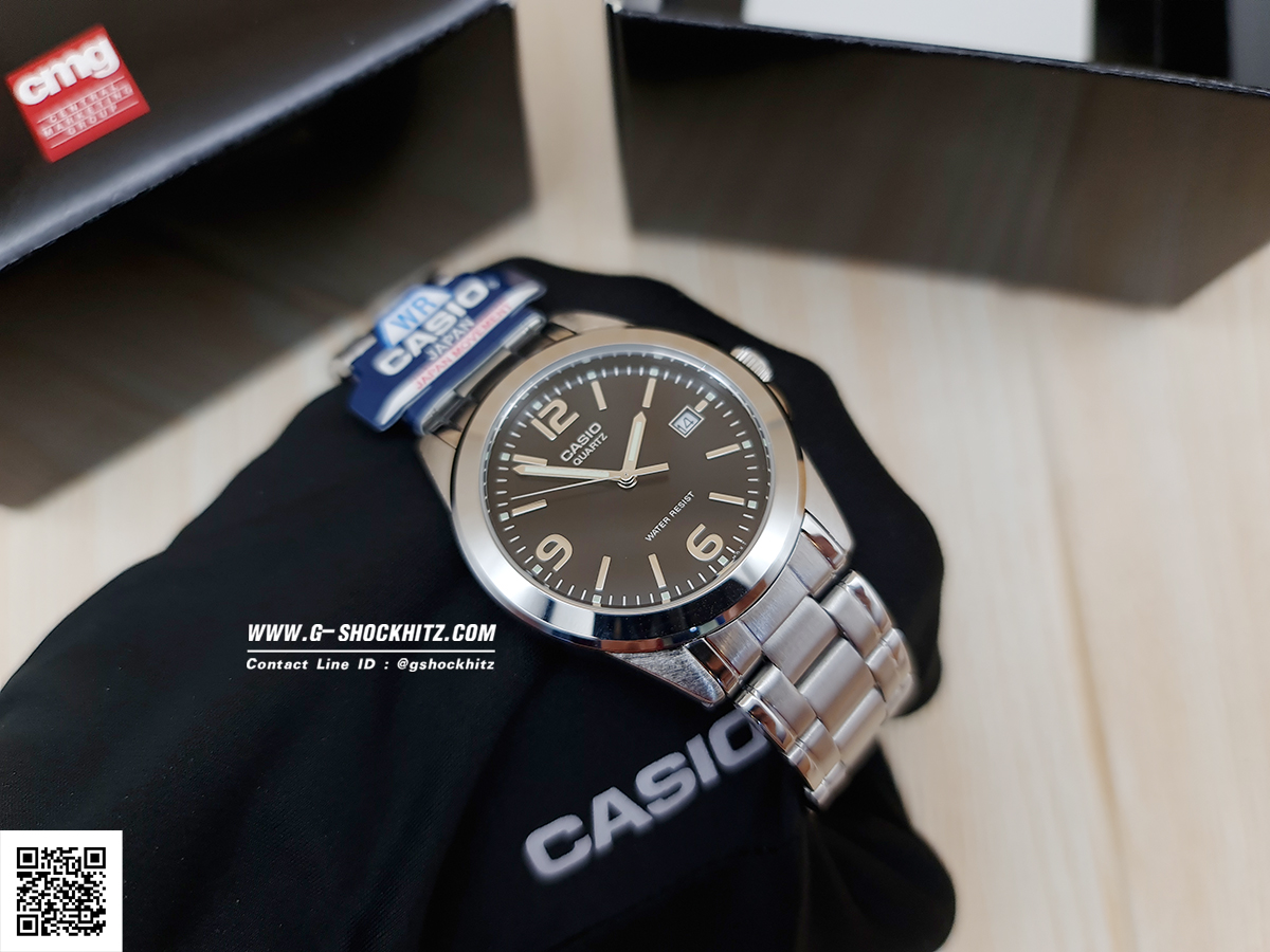 CASIO นาฬิกาคาสิโอ นาฬิกาข้อมือ นาฬิกากันน้ำ นาฬิกาของแท้ ประกันศูนย์ CMG 1 ปี รุ่น MTP-1215A-1A นาฬิกาสีเงิน