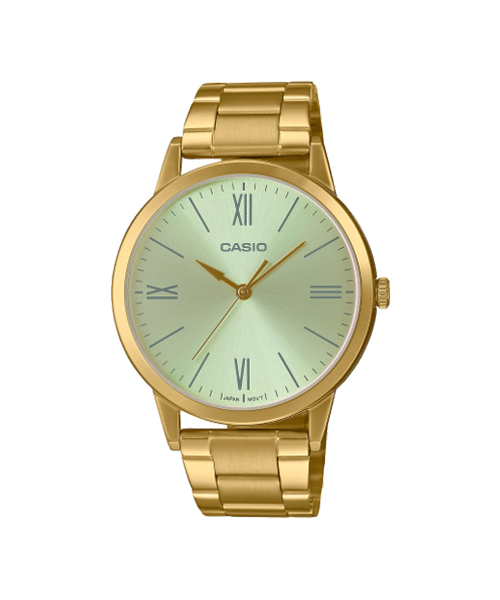 CASIO นาฬิกาคาสิโอ นาฬิกาข้อมือ นาฬิกากันน้ำ นาฬิกาของแท้ ประกันศูนย์ CMG 1 ปี รุ่น MTP-E600G-9B นาฬิกาสีทอง