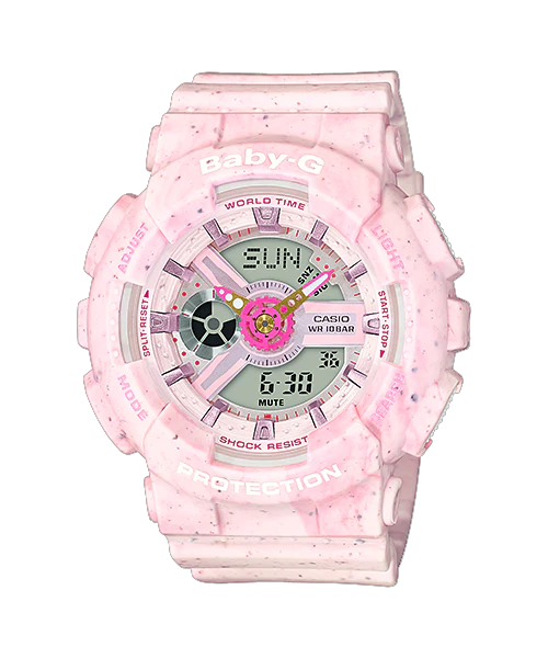 CASIO BABY-G นาฬิกาข้อมือ นาฬิกากันน้ำ นาฬิกาของแท้ ประกันศูนย์ CMG 1 ปี รุ่น BA-110PI-4A นาฬิกาสีชมพู