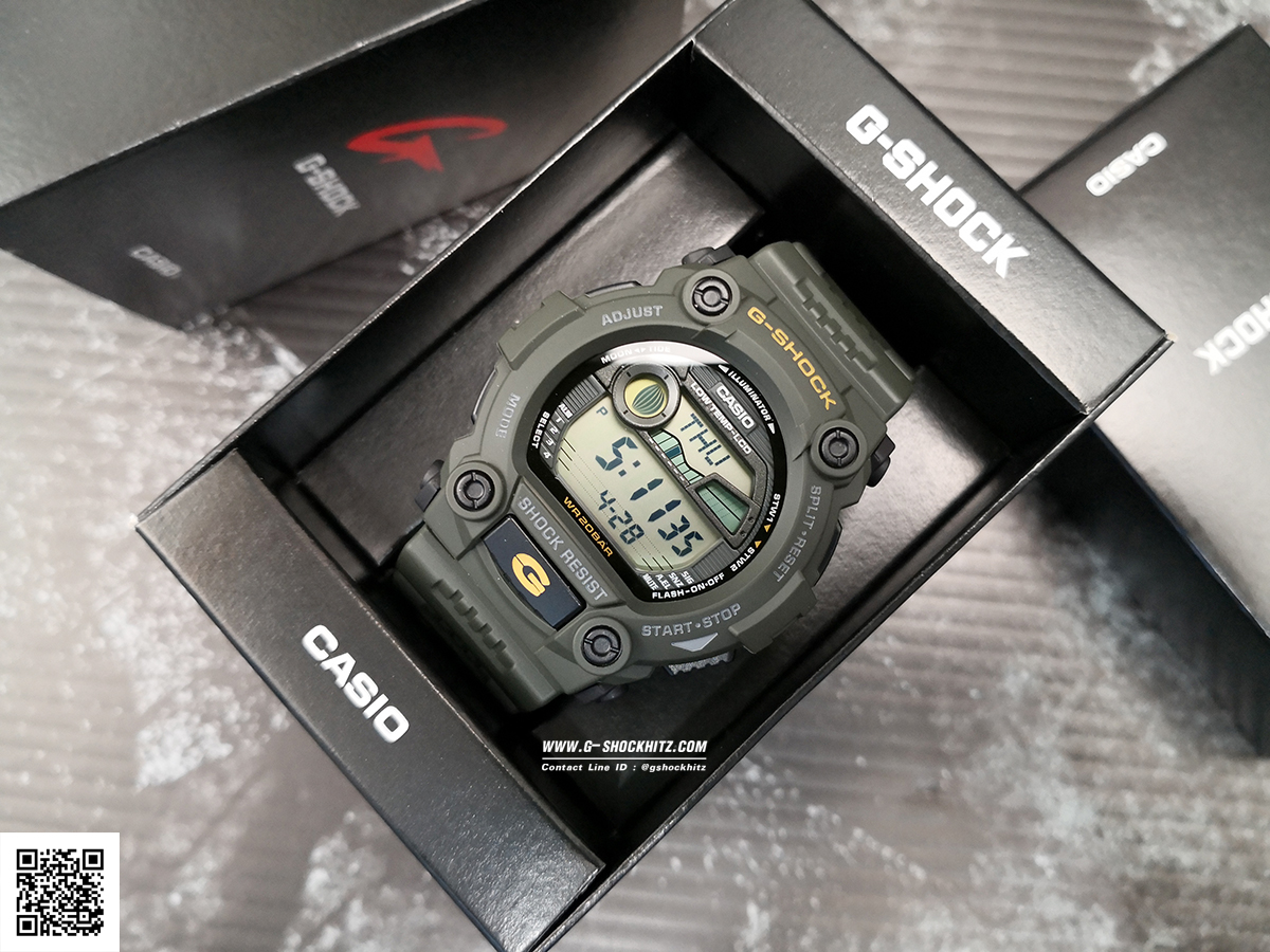 CASIO G-SHOCK นาฬิกาข้อมือ นาฬิกากันน้ำ นาฬิกาของแท้ ประกันศูนย์ CMG 1 ปี รุ่น G-7900-3 นาฬิกาสีเขียว