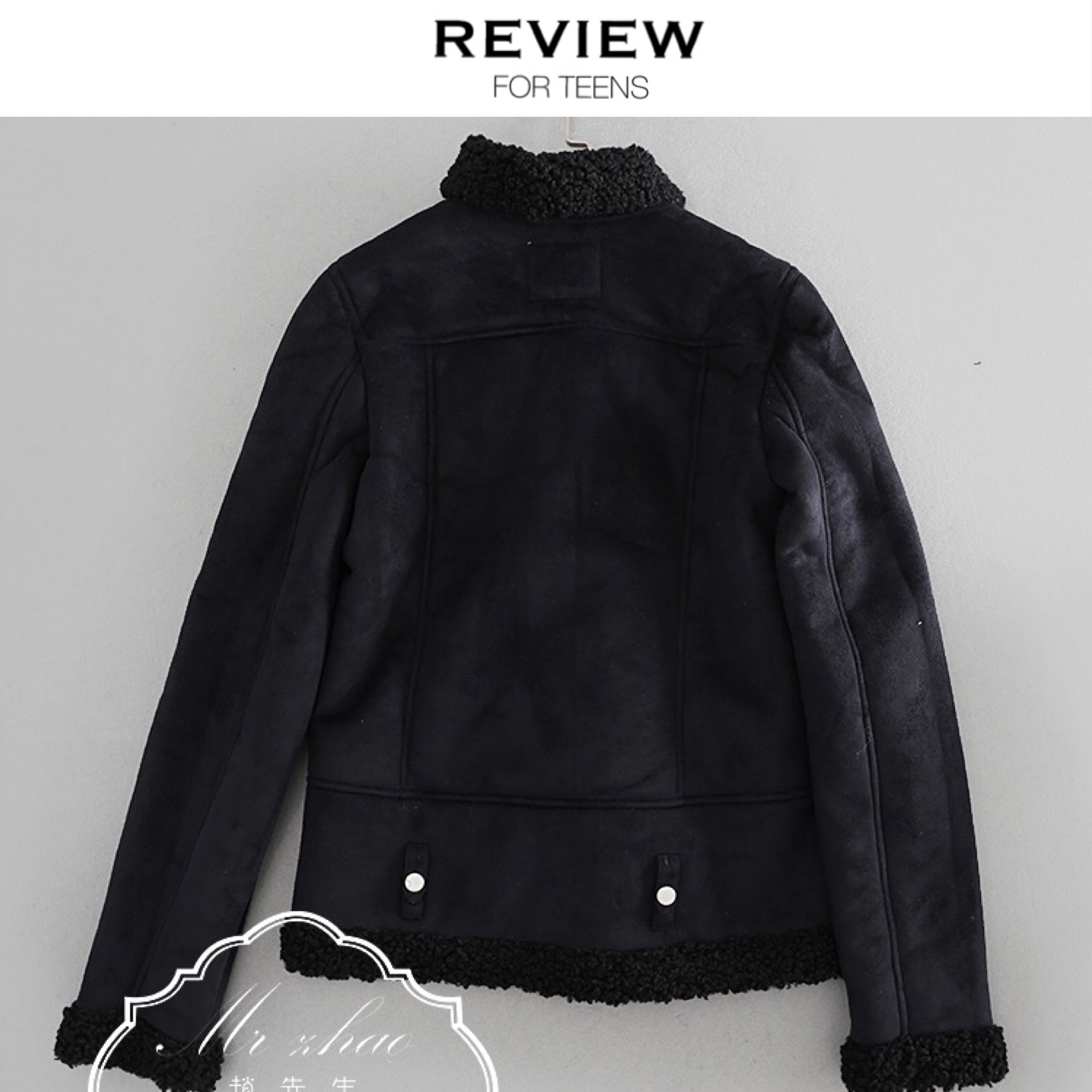 เสื้อโค้ท กันหนาว Pea coat หนังกลับ สีดำ REVIEW ดำ