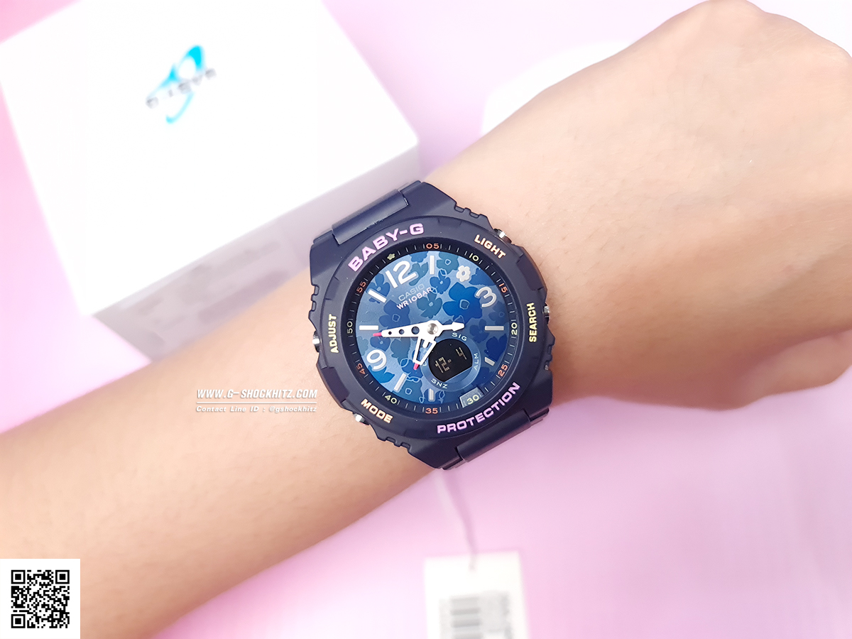 CASIO BABY-G นาฬิกาข้อมือ นาฬิกากันน้ำ นาฬิกาของแท้ ประกันศูนย์ CMG 1 ปี รุ่น BGA-260FL-2A นาฬิกาสีน้ำเงิน