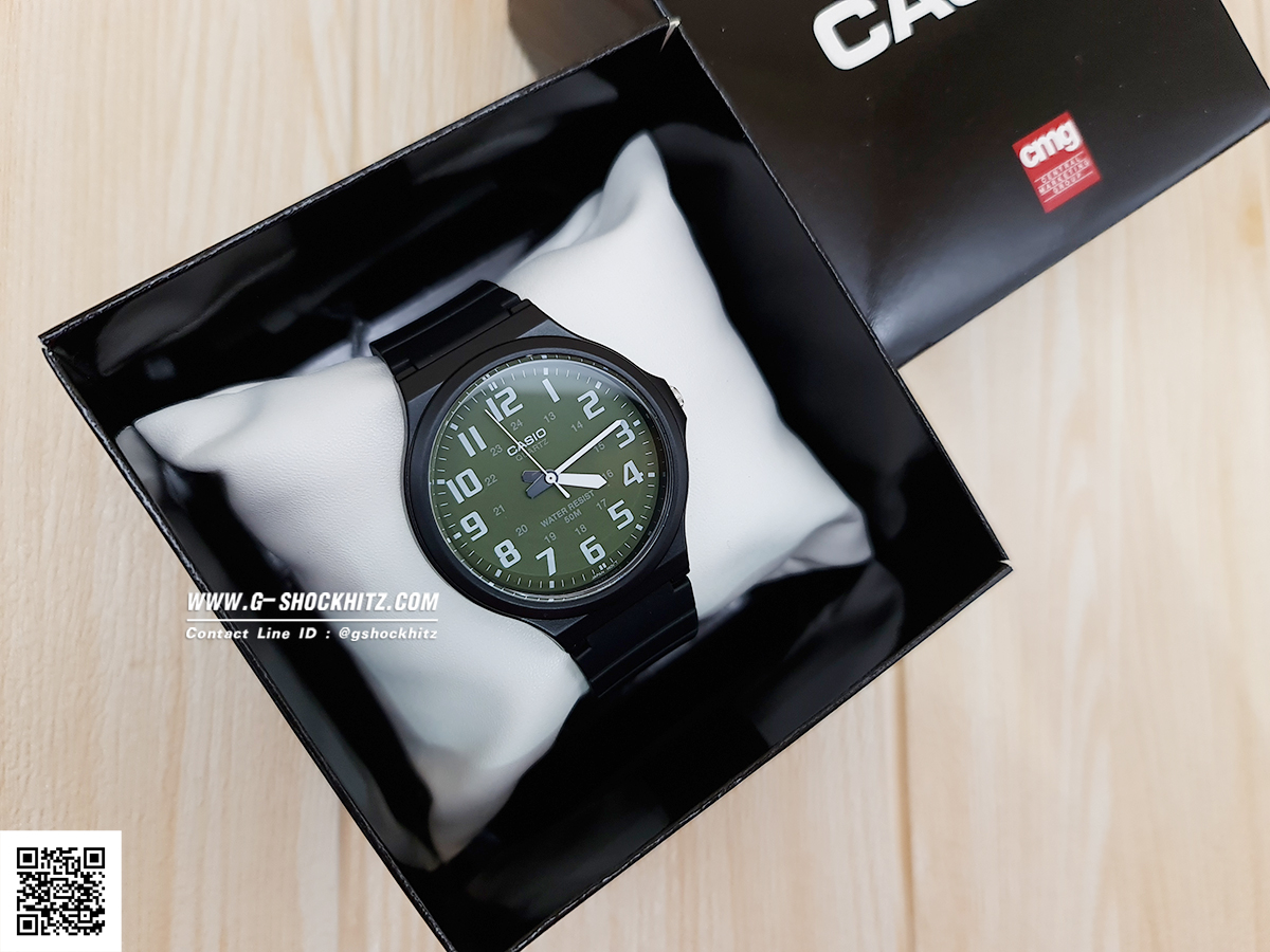 CASIO นาฬิกาคาสิโอ นาฬิกาข้อมือ นาฬิกากันน้ำ นาฬิกาของแท้ ประกันศูนย์ CMG 1 ปี รุ่น MW-240-3B นาฬิกาสีดำ