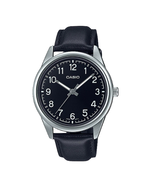 CASIO นาฬิกาคาสิโอ นาฬิกาข้อมือ นาฬิกากันน้ำ นาฬิกาของแท้ ประกันศูนย์ CMG 1 ปี รุ่น MTP-V005L-1B4 นาฬิกาสีดำ